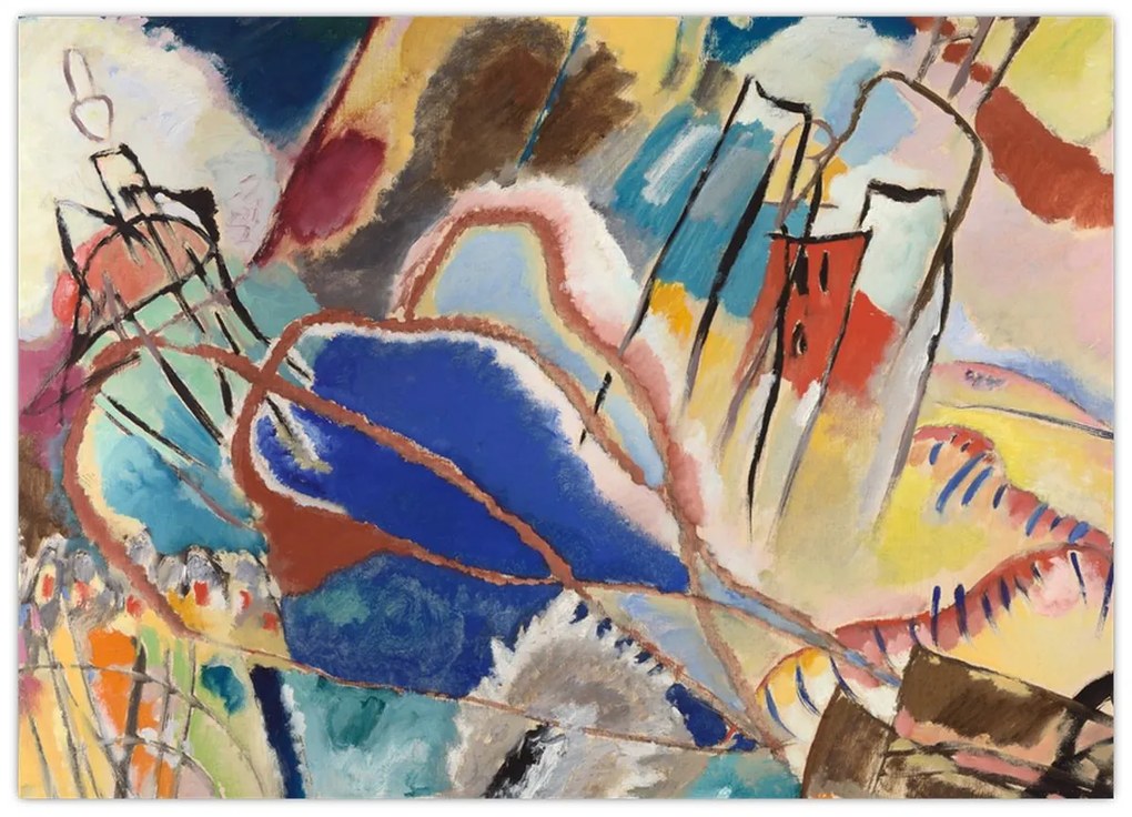 Tablou pe sticlă -  Vasily Kandinsky, Improvisation No. 30 (Cannons), reproducere (70x50 cm)