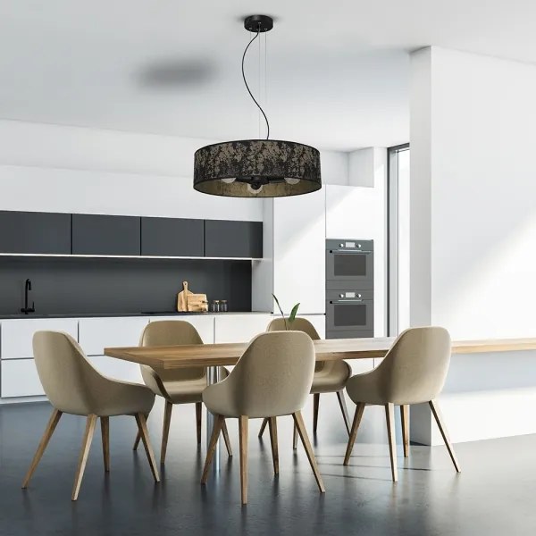 Lustră pe cablu SATINO 3xE27/60W/230V neagră/aurie