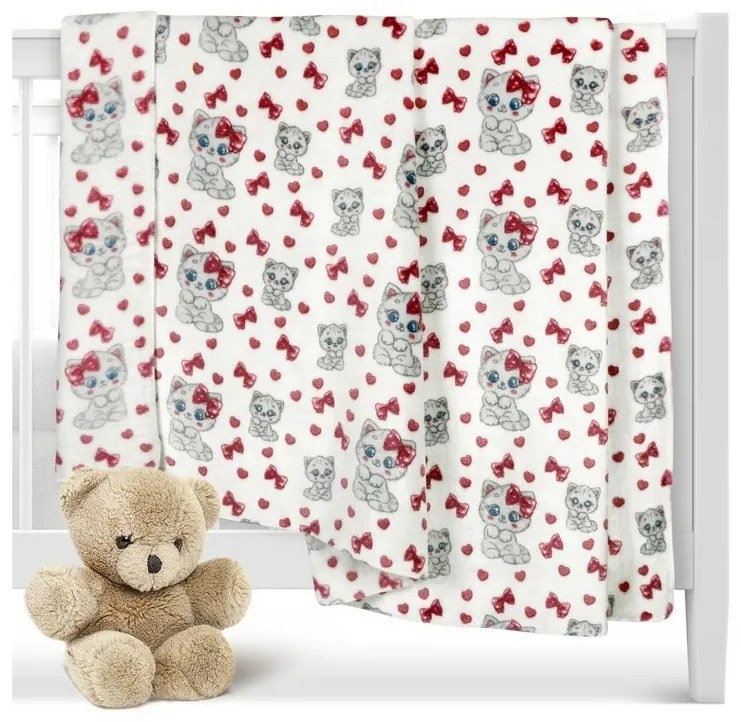Bellatex Pătură pentru copii Pisicuță roz, 100 x150 cm