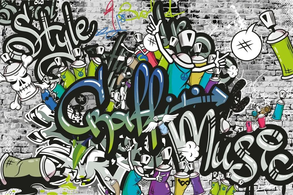 Tapet autoadeziv perete graffiti elegant