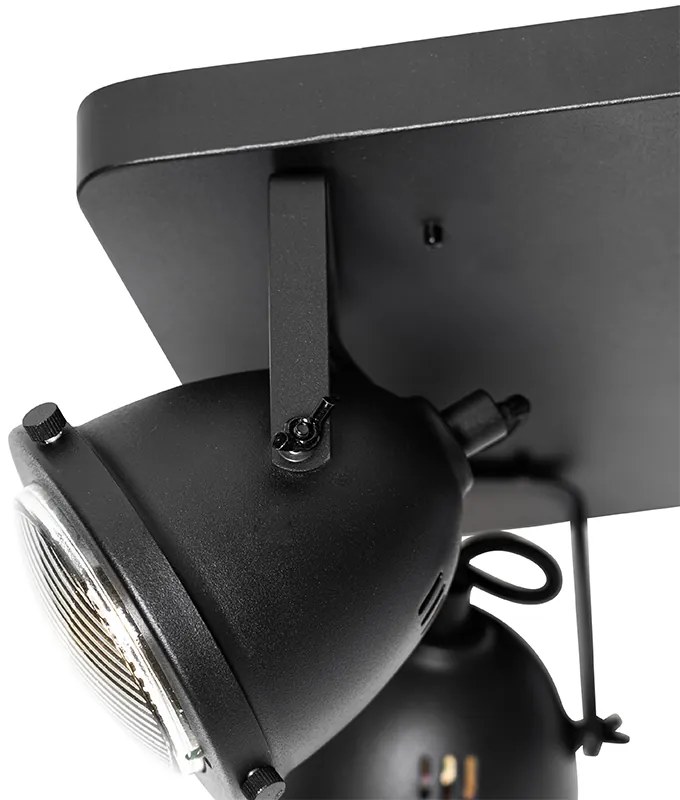 Spotlight industrial negru cu 4 lumini - Emado
