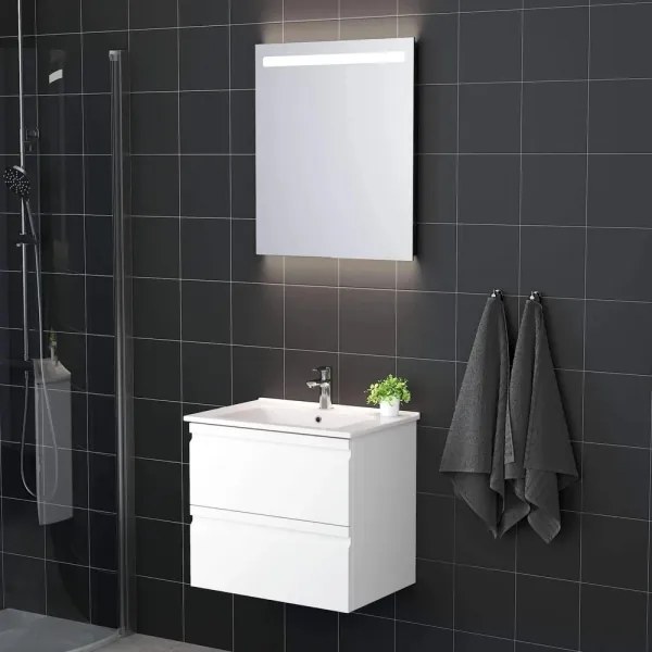 Corp de baie cu lavoar VEDO + oglindă LED 10W/230V IP44, alb