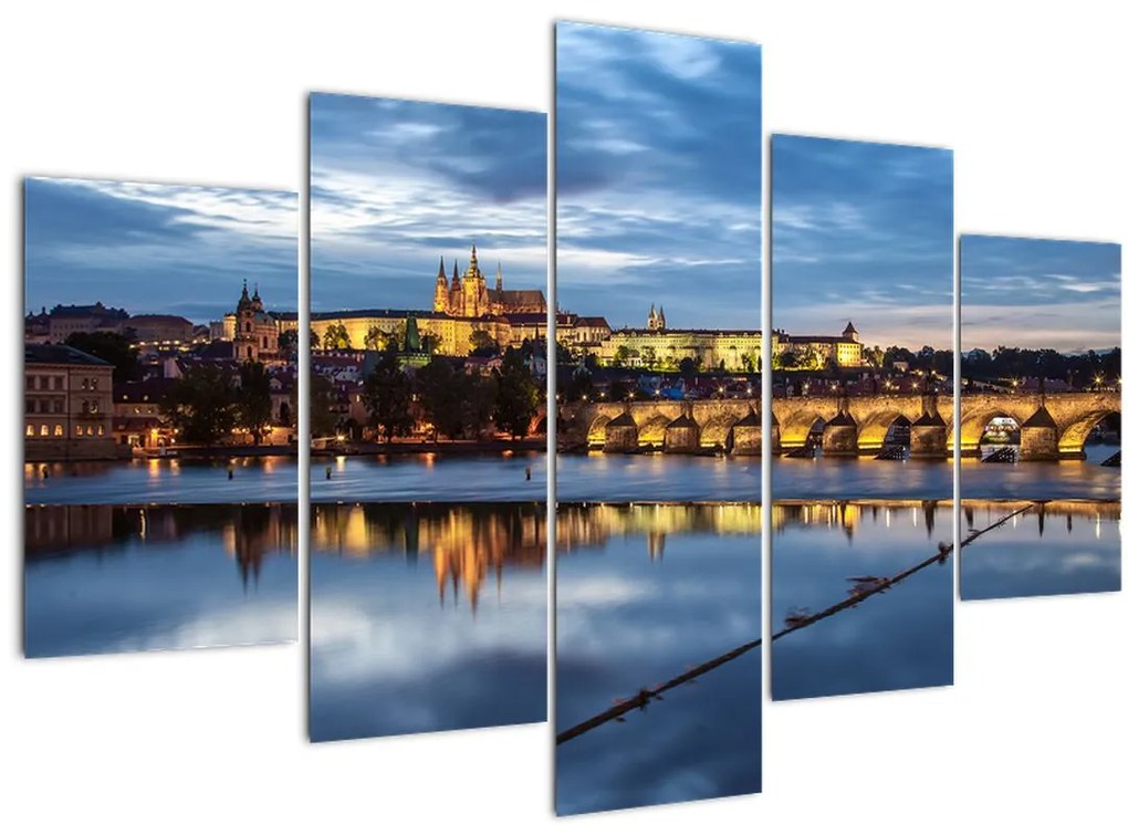 Tablou cu palatul din Praga și podul lui Carol (150x105 cm)