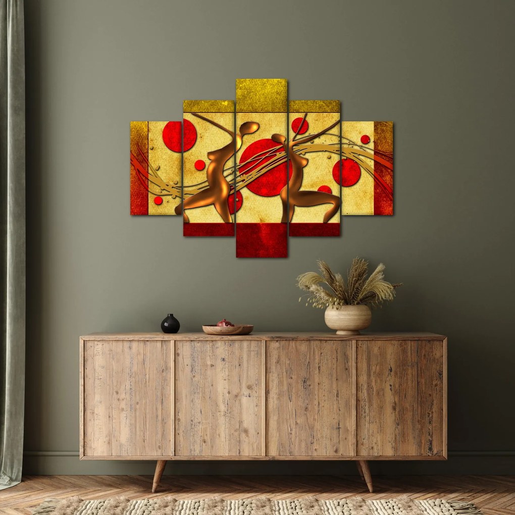 Tablou abstract cu două femei (150x105 cm)