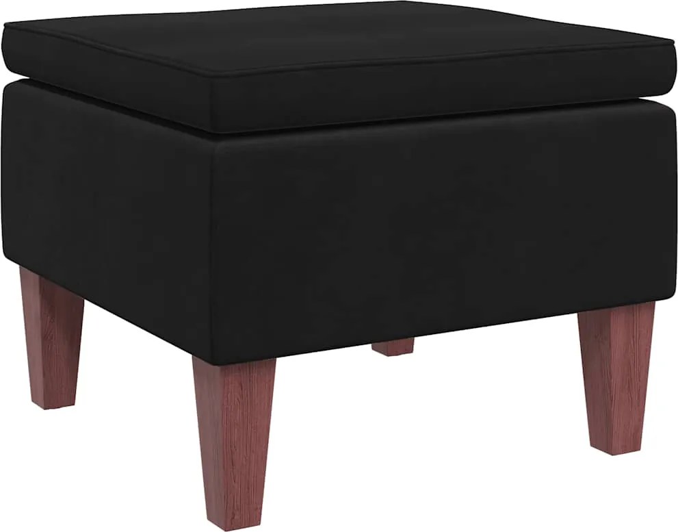 vidaXL Scaun cu picioare din lemn, negru, catifea