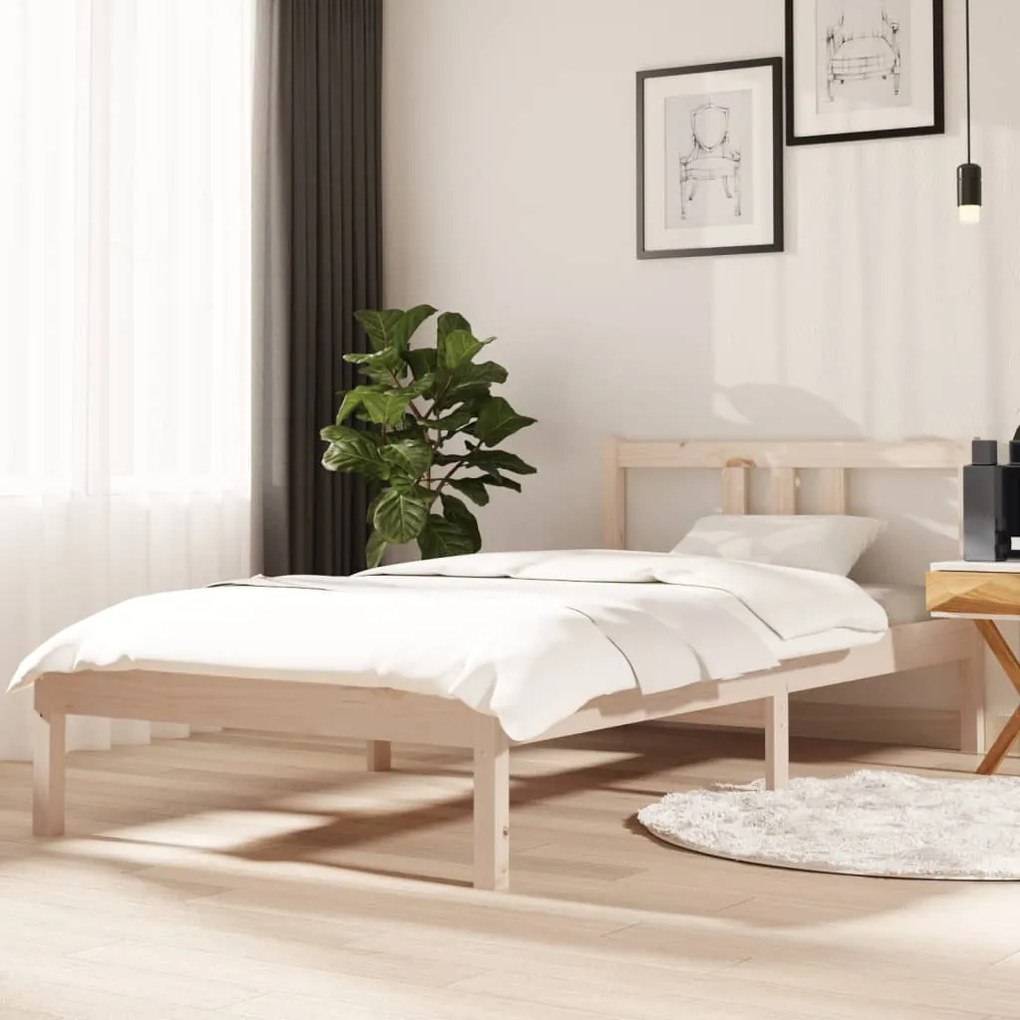 814849 vidaXL Cadru de pat single, 90x190 cm, lemn masiv