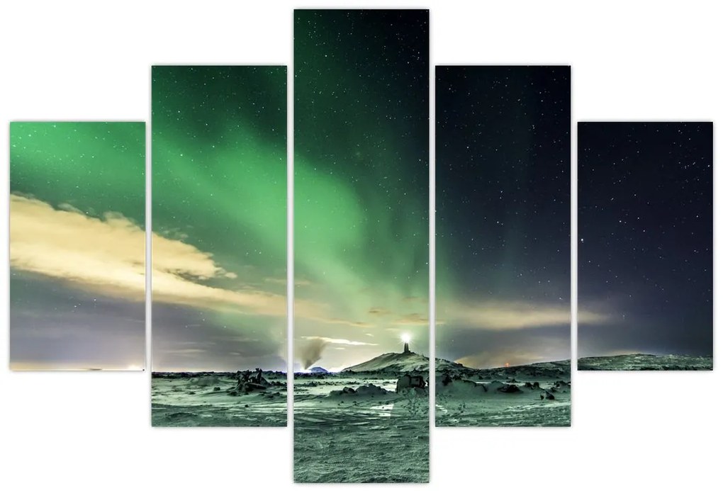 Tablou cu Aurora Borealis (150x105 cm)