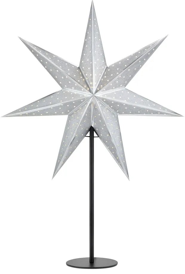 Decorațiune luminoasă argintie ø 45 cm cu model de Crăciun Glitter – Markslöjd