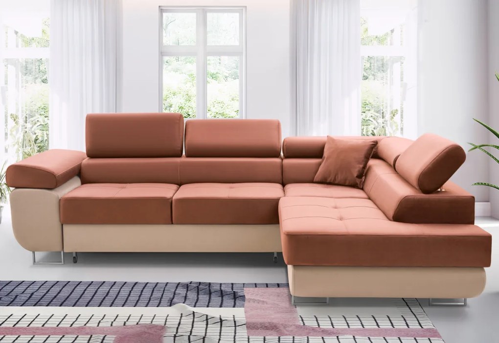 Supermobel Coltar extensibil ASTON, 273x70/85x203, sioux 1115/lux 32, colt pe dreapta