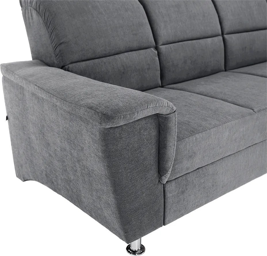 Colţar extensibil, material textil gri, model dreapta, SANTIAGO