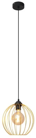 Lustră pe cablu MERCURE 1xE27/15W/230V auriu/negru