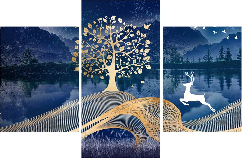 Tablou - Cerbi în luna plină (90x60 cm)
