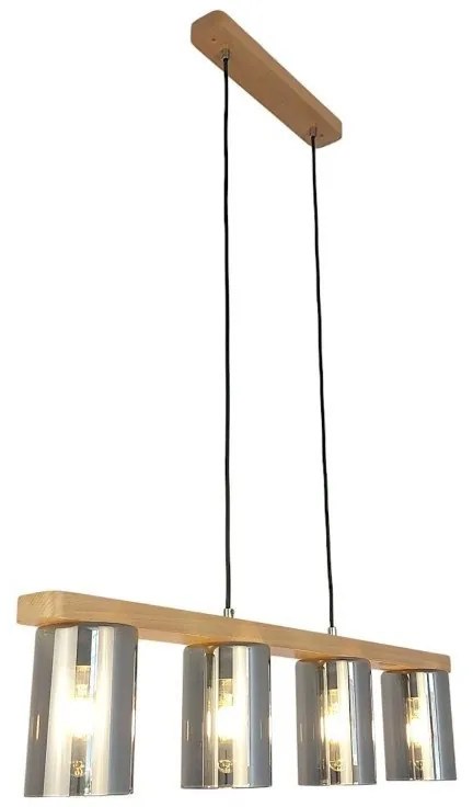 Lustra suspendata clasica fabricata manual din lemn SIENA SMOKE