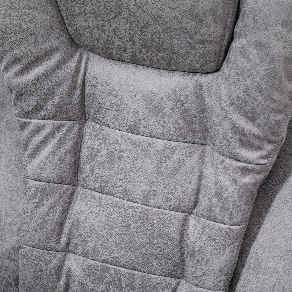 Vinsetto Scaun de birou director de masaj încălzitor înălțime reglabilă spătar înclinabil microfibră gri | Aosom Romania