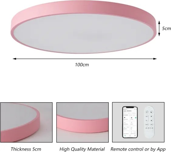 Brilagi-LED Lampă LED dimabilă POOL SMART LED/128W/230V 100 cm Wi-Fi Tuya+telecomandă roz