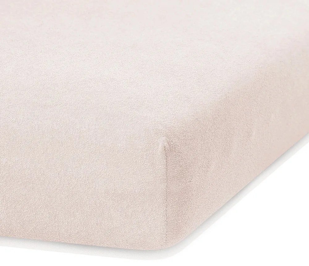 Cearceaf bej din frotir cu elastic 140x200 cm Ruby – Restilo