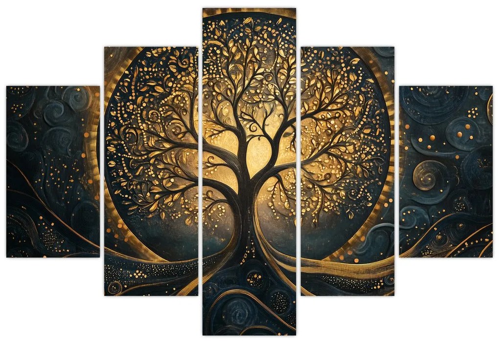 Tablou – Arbore cu aură aurie (150x105 cm)