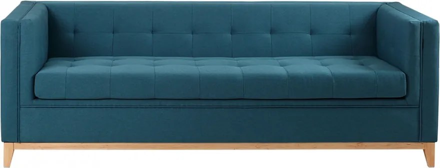 Canapea extensibila albastra din textil si lemn pentru 3 persoane Tom Custom Form