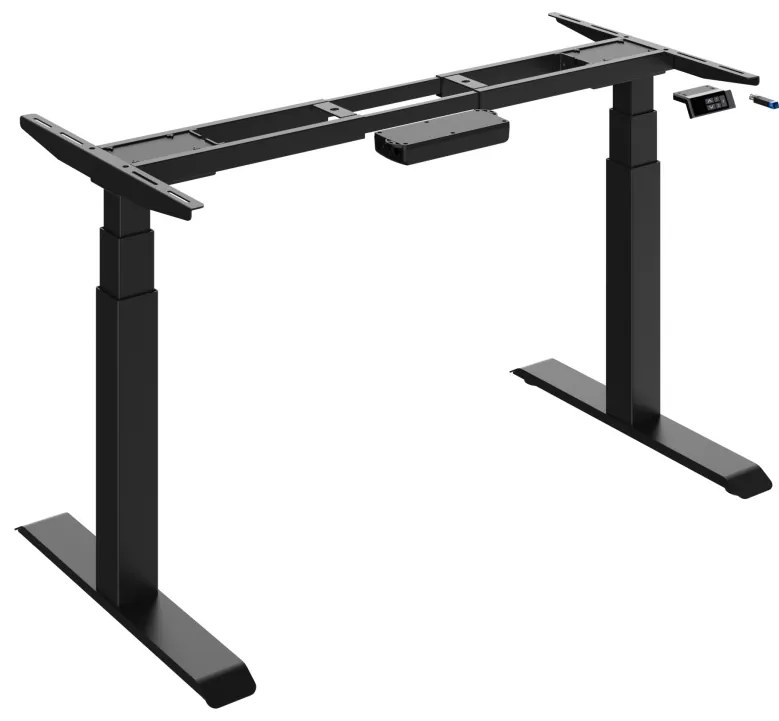 Birou reglabil pe inaltime TerrA9 Performance BLACK- 2 motoare marca Timotion + aplicatie bluetooth, CADRU NEGRU (Dimensiune blat: 137x67cm, Culoare