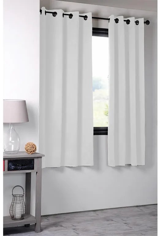 Draperie groasă BLACKOUT NOTTE alb-gri 135 x 180 cm set 2 buc