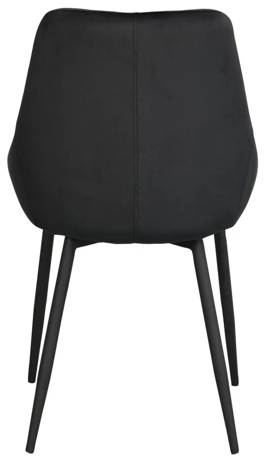 Scaune de dining negre 2 buc. din catifea Sierra - Rowico