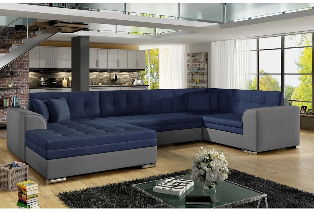 Supermobel Canapea extensibilă în formă de U DAMARIO, 340x73x190, berlin 03/soft 66, colţ stânga