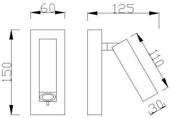 Aplica de perete cu reader LED, Tarifa alama antic MA-6072