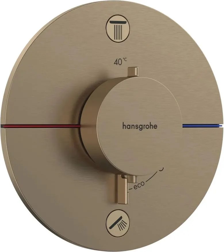 Baterie cada-dus termostatata Hansgrohe ShowerSelect Comfort S finisaj bronz periat fara corp ingropat