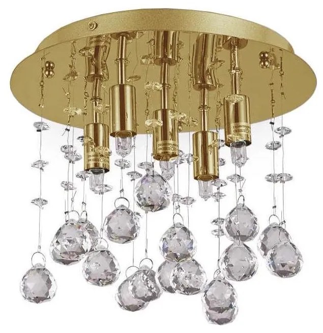 Plafonieră LED de cristal Ideal Lux MOONLIGHT 5xG9/3W/230V d. 26 cm auriu