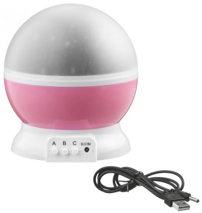 Proiector de noapte LED Star Light - roz