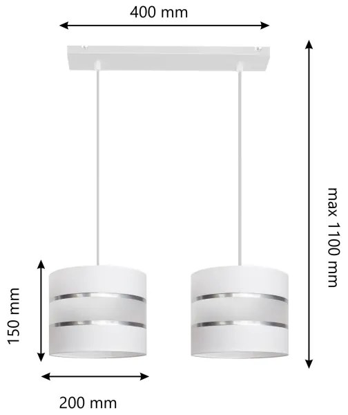 Lustră pe cablu HELEN 2xE27/15W/230V albă