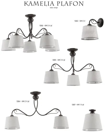 KAMELIA KM 2 PV - Plafoniera 2xE27/60W/230V