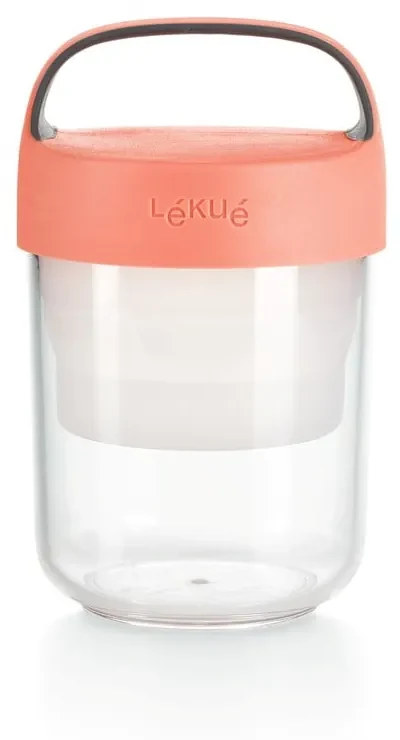 Recipient cu capac portocaliu pentru supă Lékué To Go, 400 ml