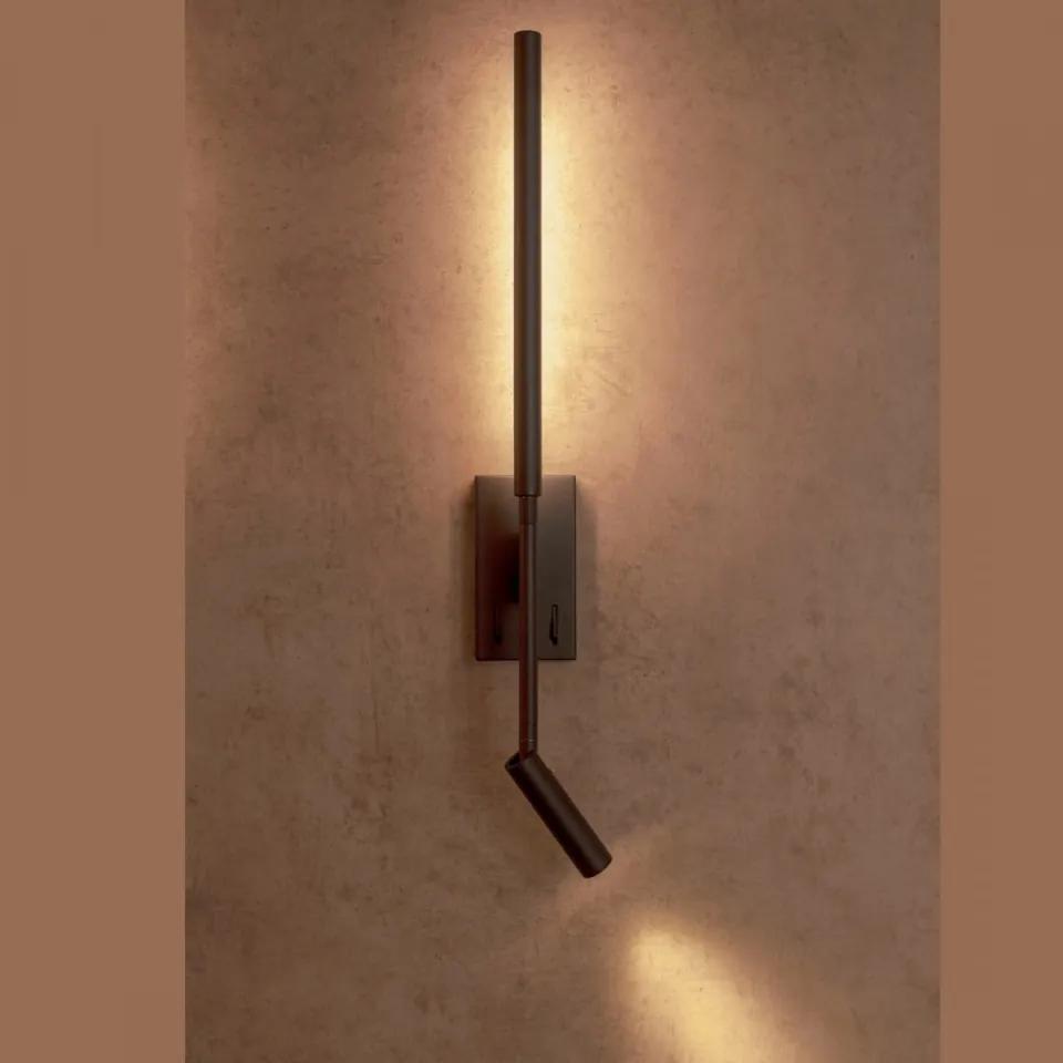 Aplica perete moderna neagra liniara cu lampa de citit Torch