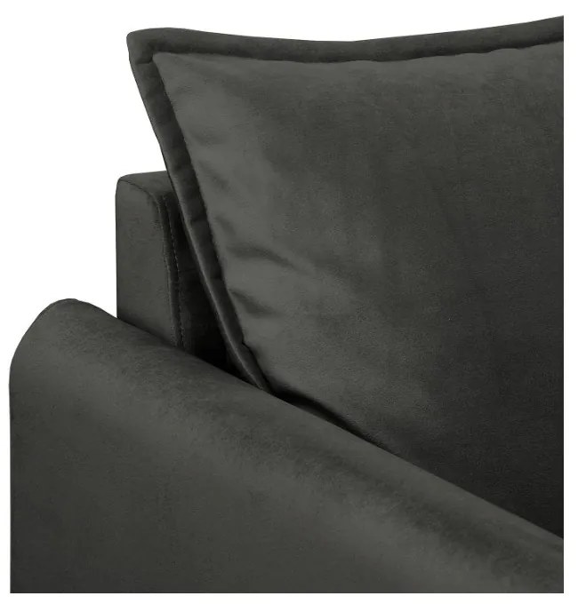 Fotoliu gri închis cu tapițerie din catifea Juli – Ropez