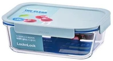 LOCKnLOCK Cutie de sticlă dreptunghiulară CLEAR, 2l, mentă, 2 l