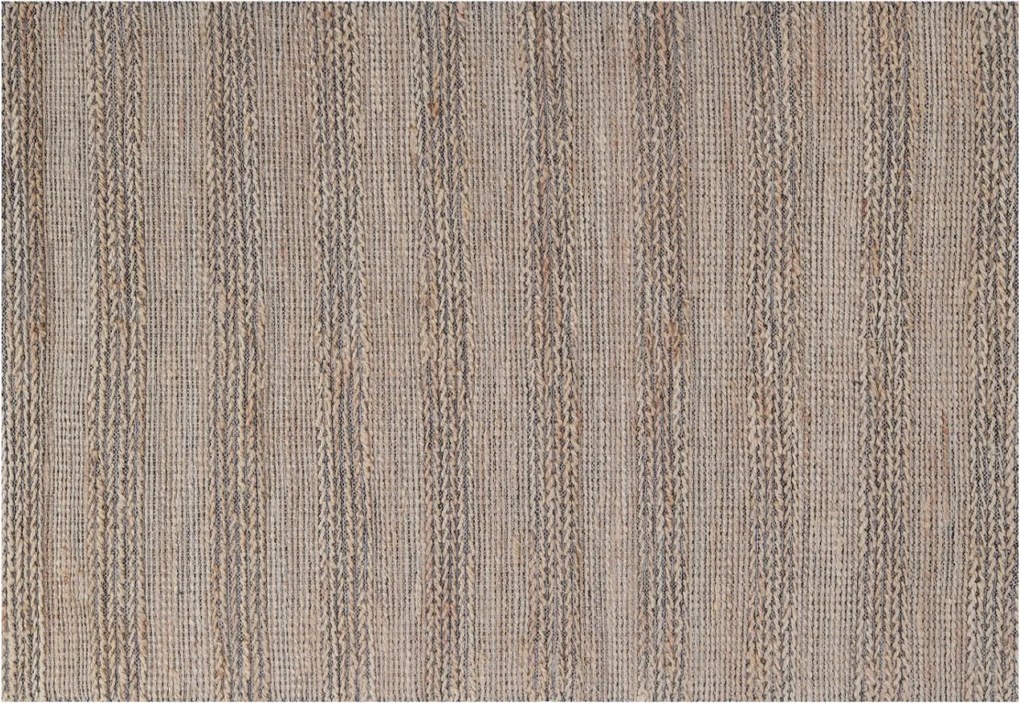 Covor maro din iută și bumbac țesut manual, și alb, 140 x 200 cm, „Remilly”