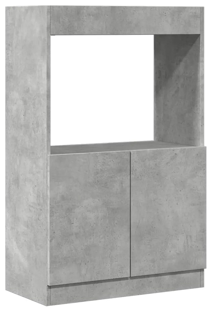 855100 vidaXL Dulap înalt, gri beton, 63x33x100 cm, lemn prelucrat