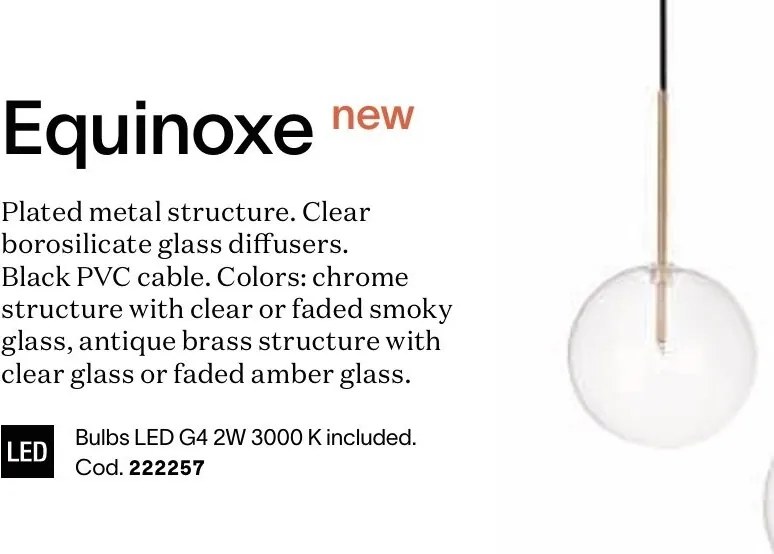 Pendul EQUINOXE SP1 D25 antique brass/ faded amber