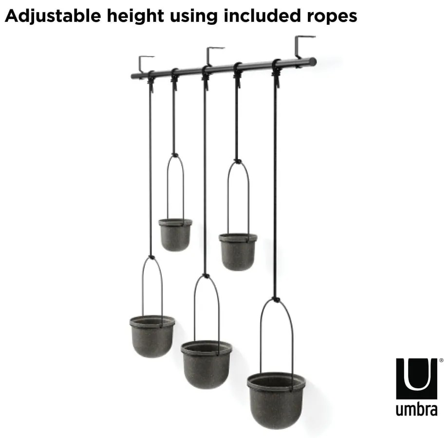 Ghivece decorative 5 buc. din plastic pentru ierburi aromatice/de agățat / de perete ø 7,5 cm Triflora – Umbra