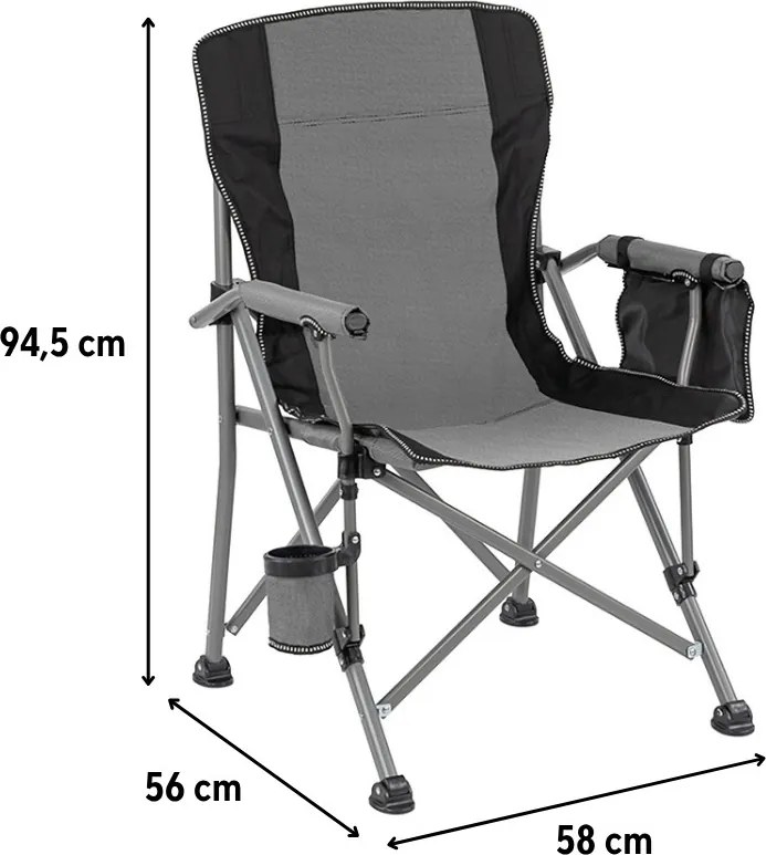 Leziter Fotoliu confort cu suport pentru pahare gri