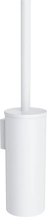 Perie WC cu suport Omnires Modern Project otel inoxidabil alb mat