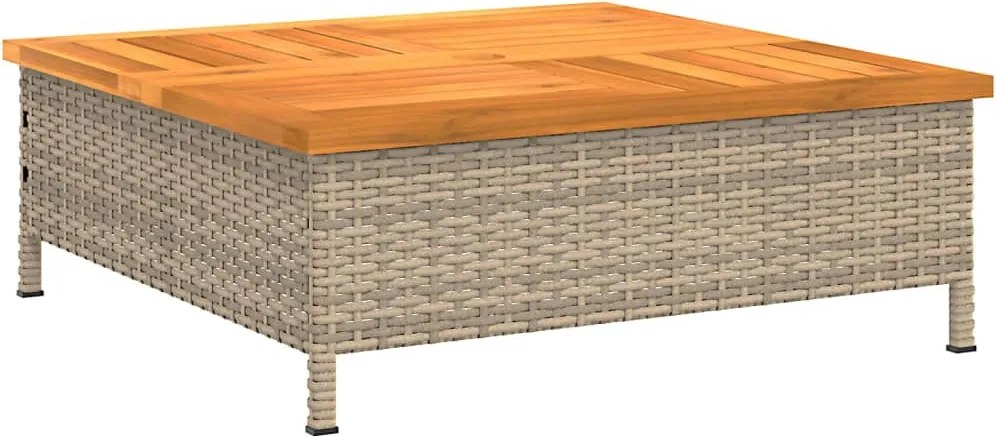 vidaXL Mască suport umbrelă de soare, bej 70x70x25 cm poliratan/acacia