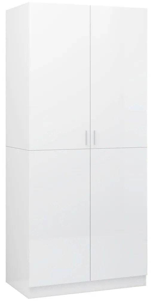 800636 vidaXL Șifonier, alb extralucios, 90x52x200 cm, PAL