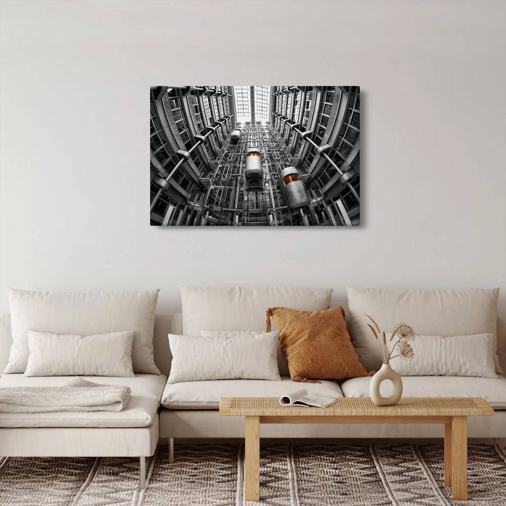 Tablou cu lift în clădire (90x60 cm)