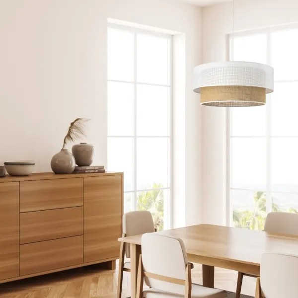 Lustră pe cablu BORHO 1xE27/60W/230V alb/iută