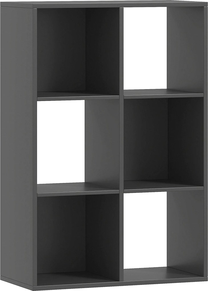 HOMCOM Bibliotecă Modernă Modulară cu 6 Compartimente din PAL, Maro | Aosom Romania