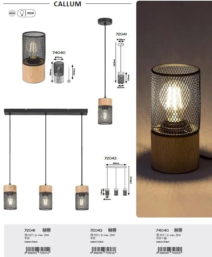 Lustra suspendata stil industrial Callum 3L