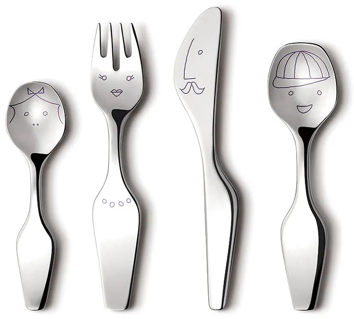 Tacâmuri pentru copii Twist family, 4 buc - Georg Jensen