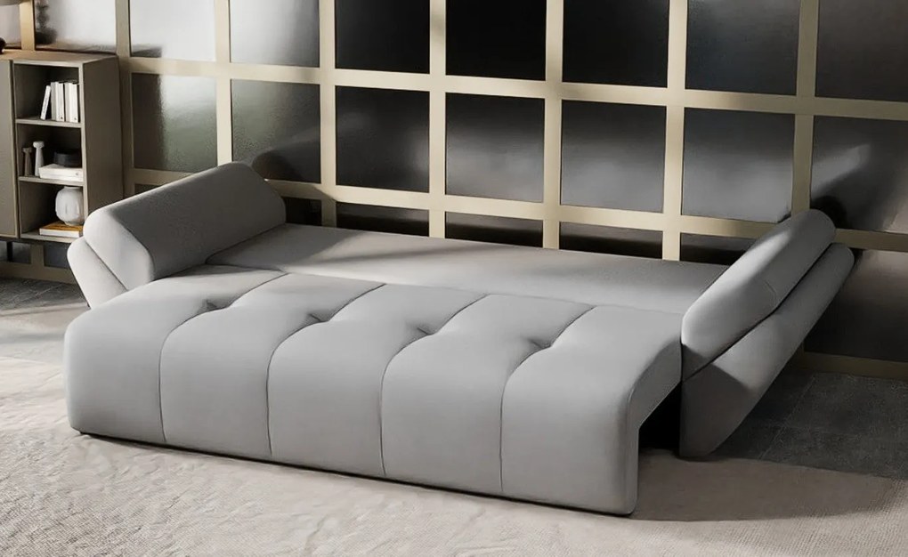 Canapea extensibilă dumonde cu ladă de depozitare si sezut confortabil din spuma high-density, Berlin Enjoy Grey 250x100 cm